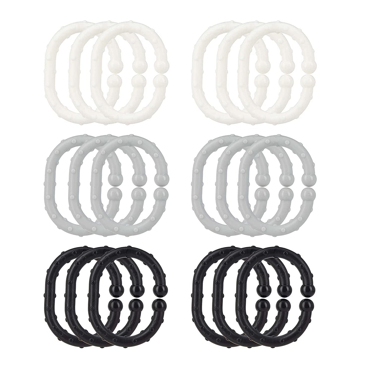 Linkables Teething Toys - Black, Grey, & White - 18 pack