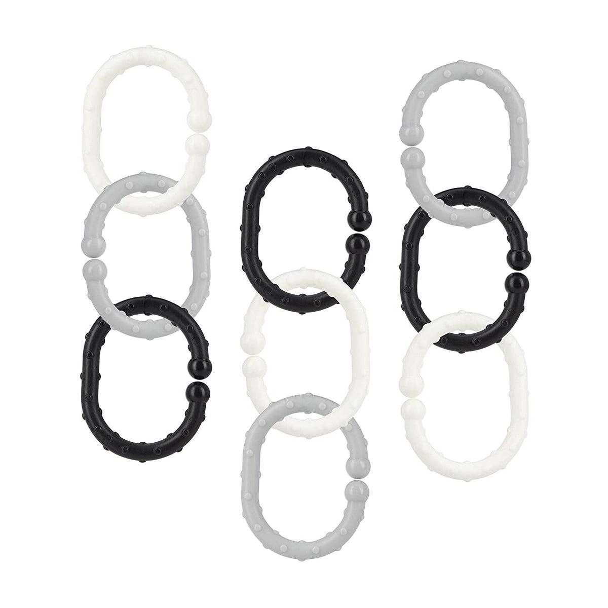 Linkables Teething Toys - Black, Grey, & White - 18 pack